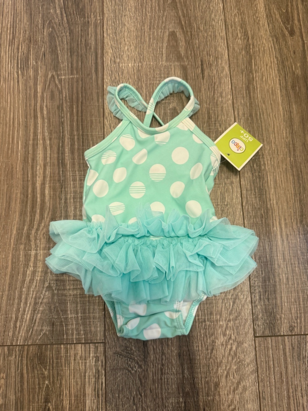 Circo Baby Teal Polka Dot Tutu Bathing Swim Suit Size 9 Months